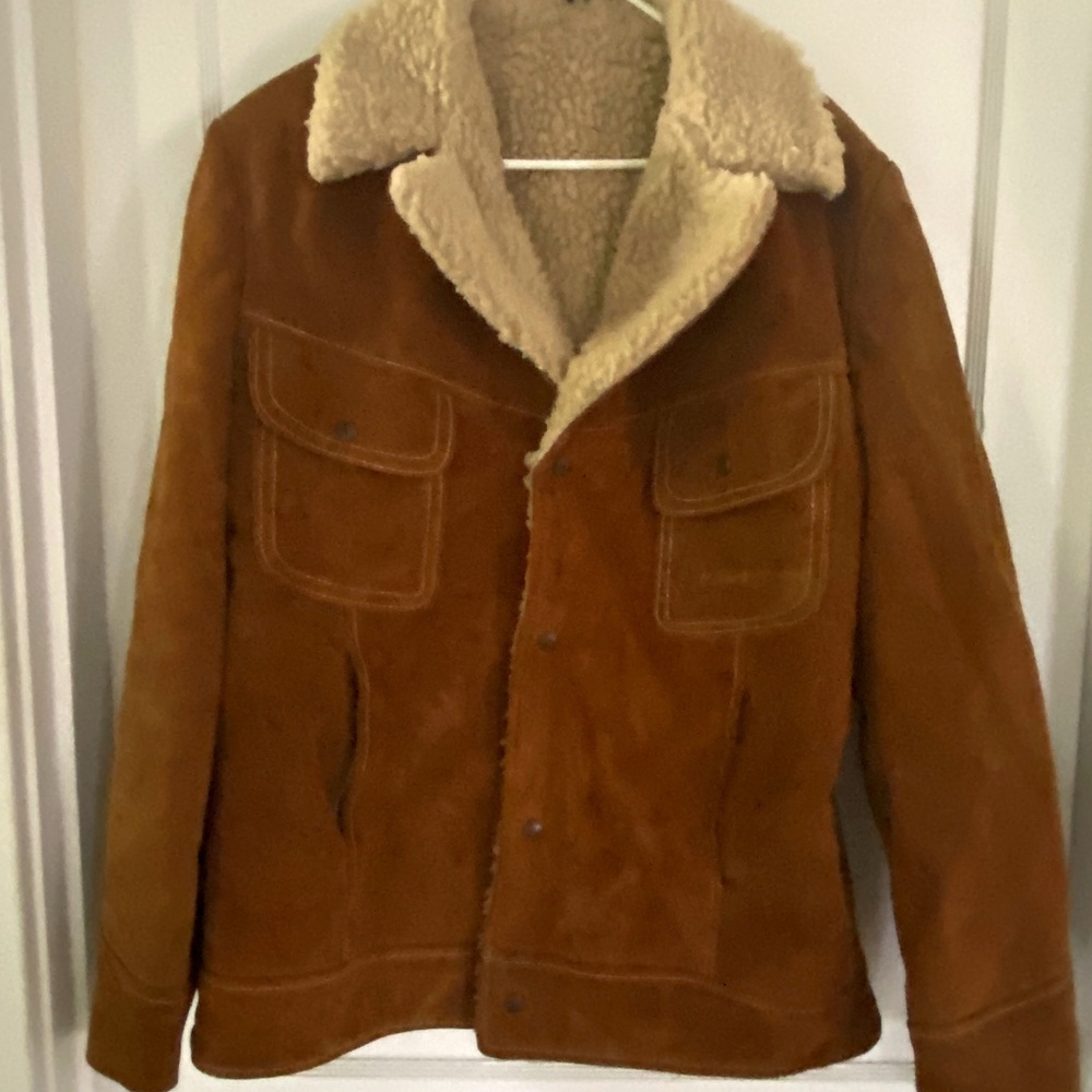 VINTAGE 1970'S LEATHER WOOL JACKET
